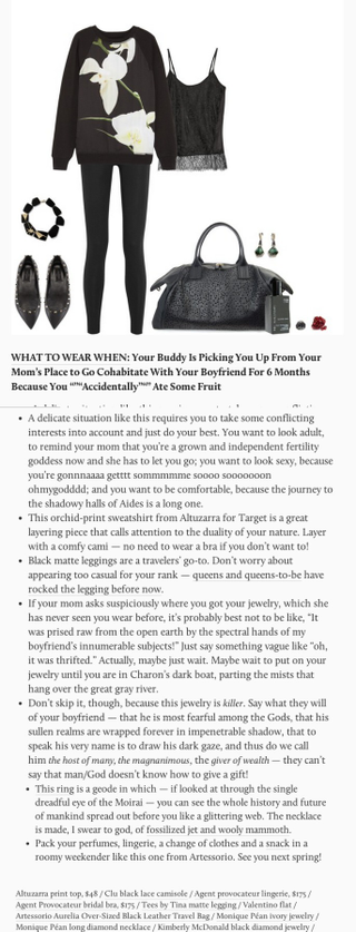 Illustration for article titled Here's Clothing Advice for the Modern Supernatural Woman
